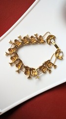 Vintage Gold Tone Dolphin Beach Ball Slide Charm Sliding Charms BRACELET