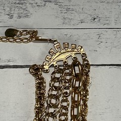 Vintage Gold Tone Multi Strand Chain Necklace 1980s-1990s Costume Jewelry