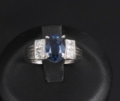 Fine 2.84ct Royal Blue Sapphire & 0.76ct Diamond Platinum Ring, Size 5.5