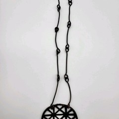 Antique Wrought Iron Artisan Necklace Bold Geometric Estate
