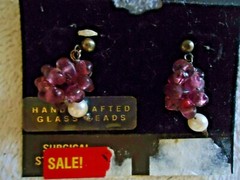 Vintage Revlon Hand Crafted Glass Beads Pair Of Earrings ” BEAUTIFUL PAIR “