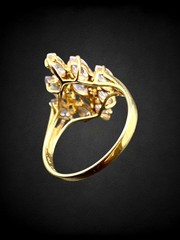 Vintage Pale Tanzanite Diamond 10kt Yellow Gold Cocktail Ring Sz 8 3.58g LGL