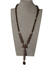 Heidi Daus Necklace Art Deco Rhinestone Aurora Borealis Beauty Long Y Drop