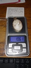 Vintage 14K Yellow Gold Solid Cameo Brooch 10.6 grams