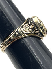Vintage 1982 Jostens 10K Yellow Gold LC High School Class Ring Blue Stone Size 9