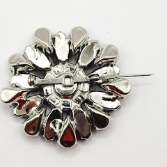 Possible D&E Juliana Green Smoky Navette Rhinestone Starburst Brooch Unsigned