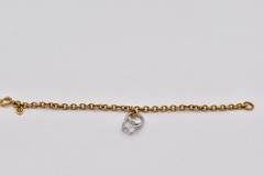Juicy Couture Vintage Y2K Engagement Ring Charm Bracelet Gold Crystal BinBR