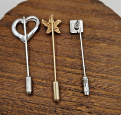Vintage Sarah Coventry Gold & Silver Tone Sea Star Heart Triangle Stick Pins