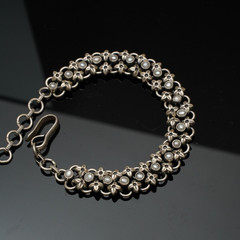 925 Antique Silver chain Bracelet with Pearl BLSS/22