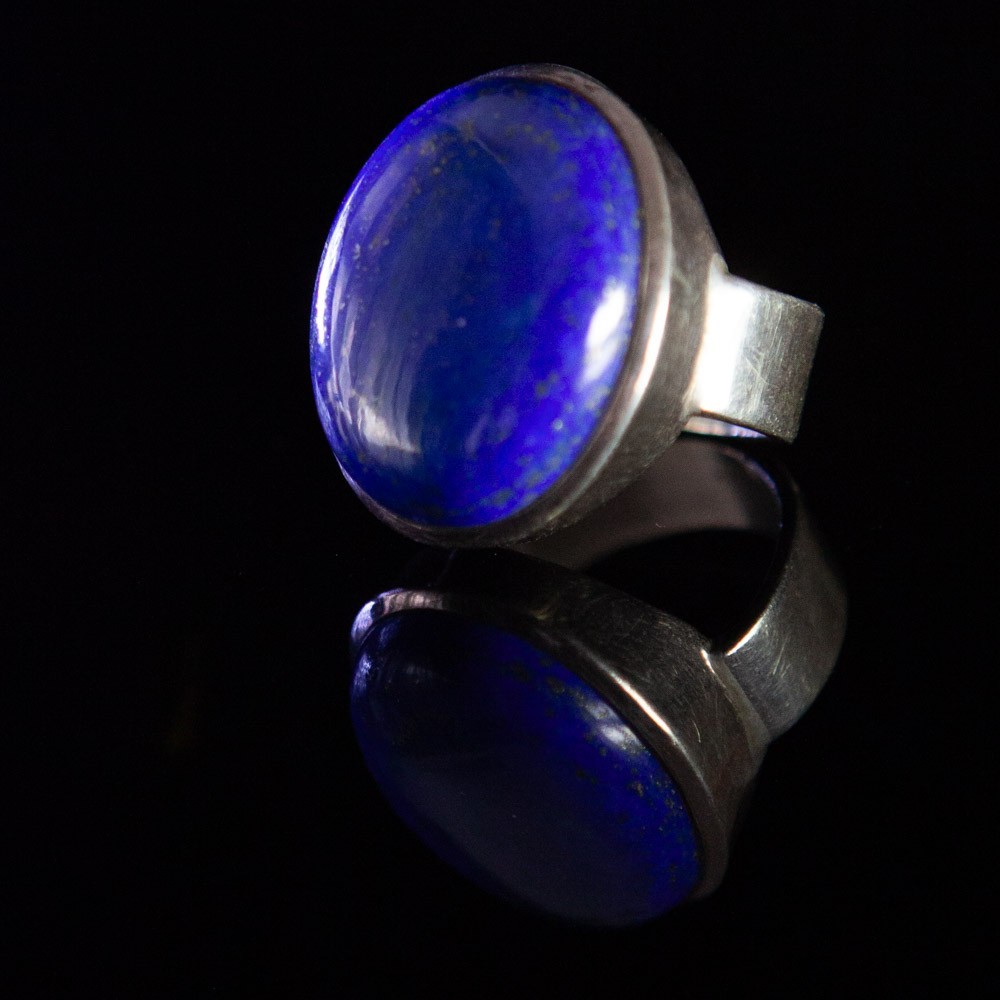Vintage 925 Sterling Silver Large Blue Lapis Lazuli Ring Size 8.5 21.6g