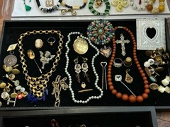 Big Vintage Victorian Deco Eclectic Jewelry Lot Variety Wearable Repurpose