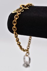 Juicy Couture Vintage Y2K Engagement Ring Charm Bracelet Gold Crystal BinBR
