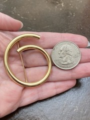 Estate Vintage 1 5/8″ PBD 14K Polished Yellow Gold Circle Spiral Pin/Brooch 4.5g