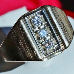 14k yellow gold ring 0.33ct natural diamond size 10 vintage handmade 7.35gr