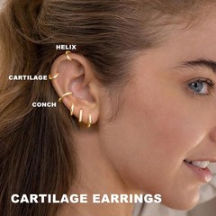 Gold Hoop Earrings for Women Trendy 14K Gold Plated Small Huggie Cartilage Hy…