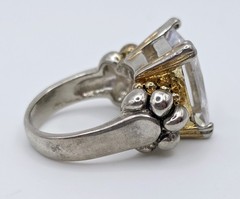 Vintage Ring Lot 5 Pc Estate Rhinestone Crystal Costume Wearable Craft Harvest