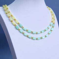 Necklace 23” Vintage Glass Czech Beads Women`s Jewelry Art Deco Style