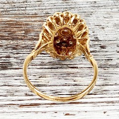 Vintage Mid Century 18K Yellow Gold .40 Ctw Diamond Ring 8 Retro Luxury Pretty