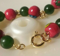 MaryBee Jewelry: 7 3/4″ Jade & Ceramic Bead Bracelet 10-11-2021