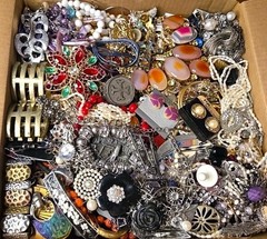 Jewelry Treasure Box Lot Unsearched Unsorted Vtg & New Junk & Good Resell 3 Lbs
