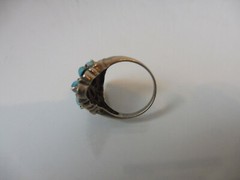 Beautiful, old ring 925 silver with turquoises and Markasite!