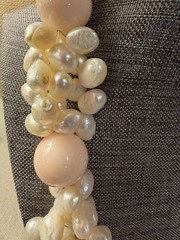 Stunning Antique Baroque Multi Real Pearl And Crystal Glass Beads Necklace Heavy