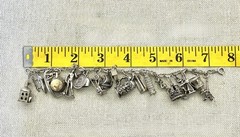 Vtg 800 Silver Charm Bracelet 900 Charms Travel Italy Europe Gondola Eiffel 50g