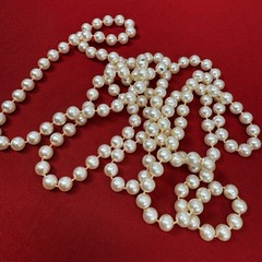 29” Faux Peach Tinted Pearls