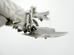 Designer OV Sterling Silver Ivy Vine Leaves Brooch Pin 925 16.5g 3.25 Inches