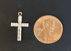 Swarovski Crystal Baguette Cross Gold Plated