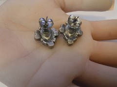Vintage SORRELLI Aurora Borealis Crystal Pierced Earrings
