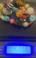 Vintage Statement Fun Party Necklace 19″ Lg Glass Multicolored Beads w/pendants