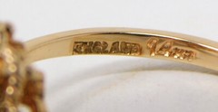 Mid-Century 14 kt Rose Gold Almandite Garnet Floral Motif Ring Sz 5.75+ B4931
