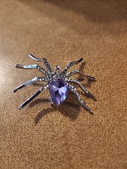Alloy Purple Spider Rhinestones Brooch Pin Pendant