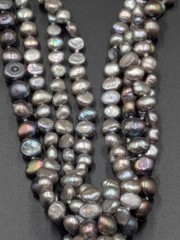 Freshwater Black River Pearls Necklace-Abalone, Mother-of-pearl Pendant