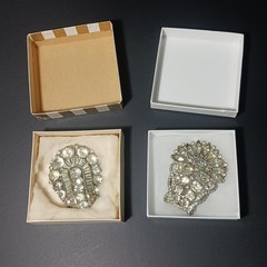 Pair Eisenberg Original Brooch Fur Clip (2) Large Vintage Jewelry Brooches