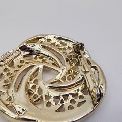 Vintage Gerry’s Openwork Swirl Brooch Gold Tone Modernist Sculptural Mob Wife