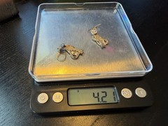 4.21g Vintage Sterling Silver 925 Cat Dangle Drop Earrings Textured Unique M