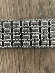 Vtg Wide Rhinestone Bracelet Multiple Rows Baguette & Round Cut Stones