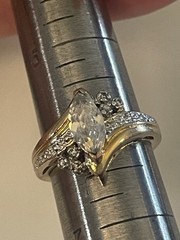 SETA CZ Gold Tone Crystal Marquise Ring ~ Size 6 Beauty 🌺🌺