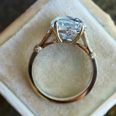3.00 Ct Oval Cut Aquamarine Art Deco Wedding Engagement 925 Sterling Silver Ring