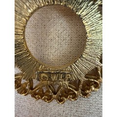 Vintage WLP Winard Gold Tone Heart Openwork Coin Frame Pendant Necklace 24 Inch