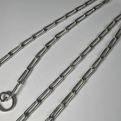 Antique Vintage FSC Sterling Paper Clip Oval Link Chain Necklace 26” 3.7mm