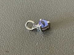 14KT White Gold Tanzanite & Diamond Small Pendant (G20)