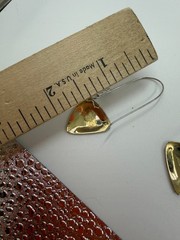 Vintage Earrings Berebi Triangle Maze Goldtone Threader Dangle Signed