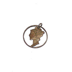 Vintage Cut Out Mercury Dime Necklace Pendant Bracelet Charm NICE DETAILED CUT!