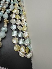 TITLE Vintage Pastel Beaded Jewelry Lot Necklaces Earrings Pearl Glam Retro