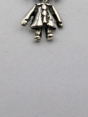 Vintage 925 Sterling Silver Little Girl Child Rag Doll Pigtails Dress Charm 1.1g