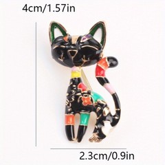Retro Fashion Cute Cartoon Creative Dripping Cat Brooch Women Men Jewelry Gift