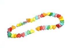 Vintage 1980s Necklace Plastic Heart Beads Charms Charm Retro Love The 80s J811